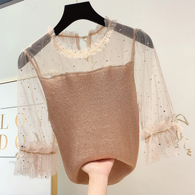 3/4 ujjú női pulóver több színben