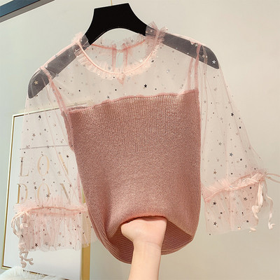 3/4 ujjú női pulóver több színben