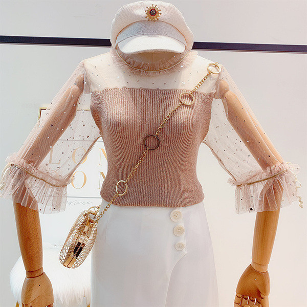 3/4 ujjú női pulóver több színben