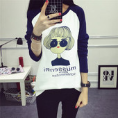 Női alkalmi blúz O-nyakkal és rátéttel