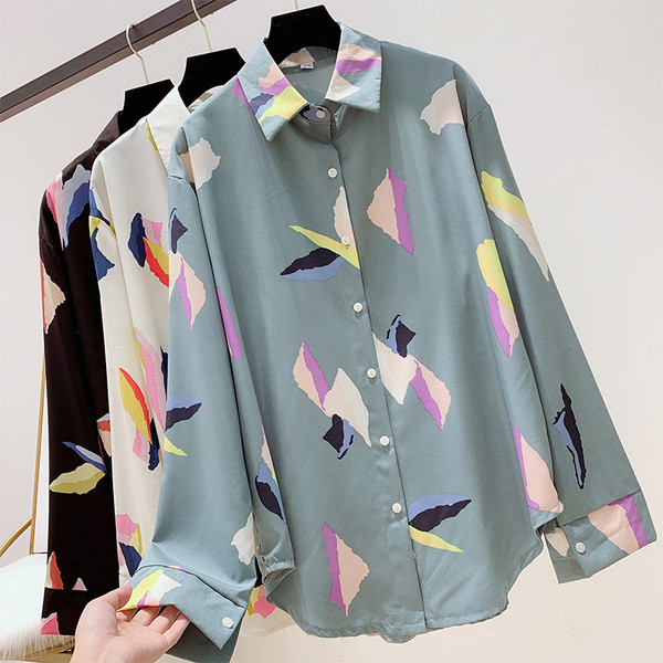 Színes női ing gallérral, három színben