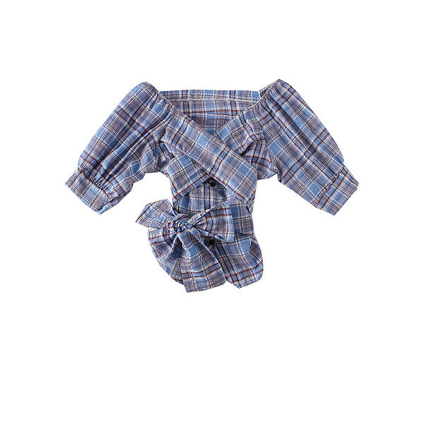 Cămașă de damă modernă în dungi cu o panglică în mai multe culori