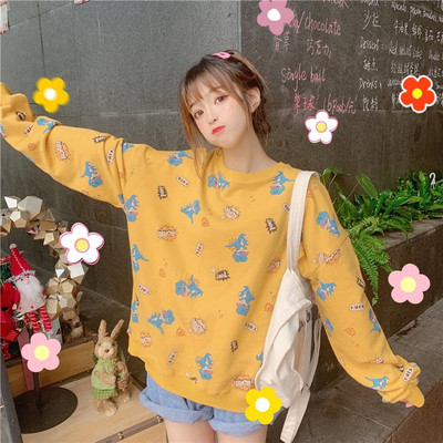 Bluza casual dama cu aplicatie colorata - model larg