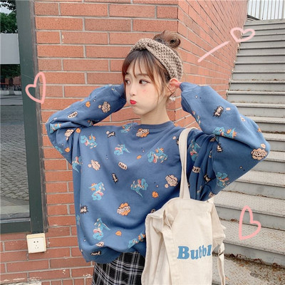 Bluza casual dama cu aplicatie colorata - model larg