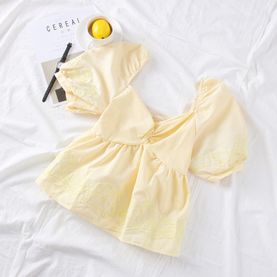 Cămașă de damă modernă cu broderie în mai multe culori