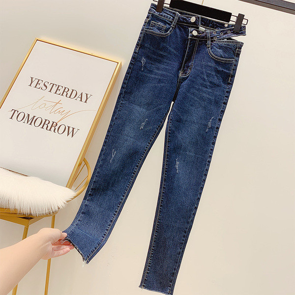 Blugi lungi de damă în bleumarin