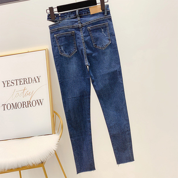 Blugi lungi de damă în bleumarin