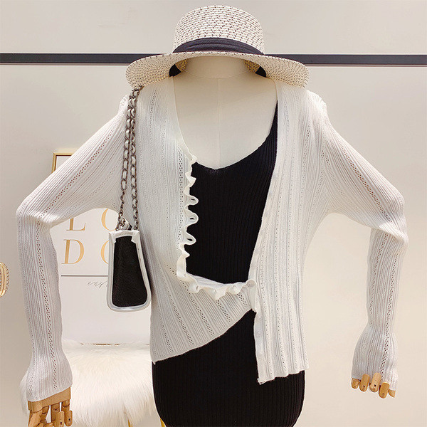 Fehér színű női kötött kardigán