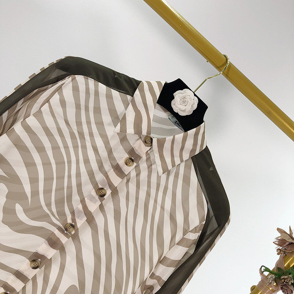 Elegáns női sifon ing állatmintával