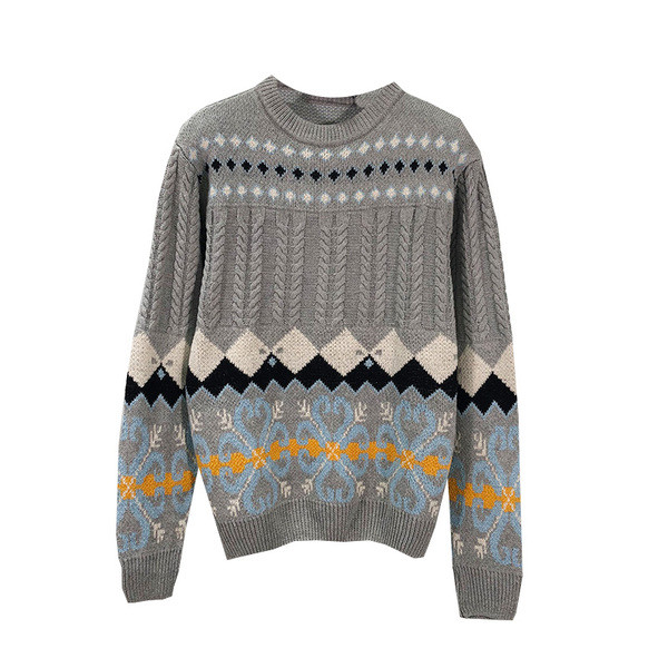 Női vastag pulóver két színben, mintával