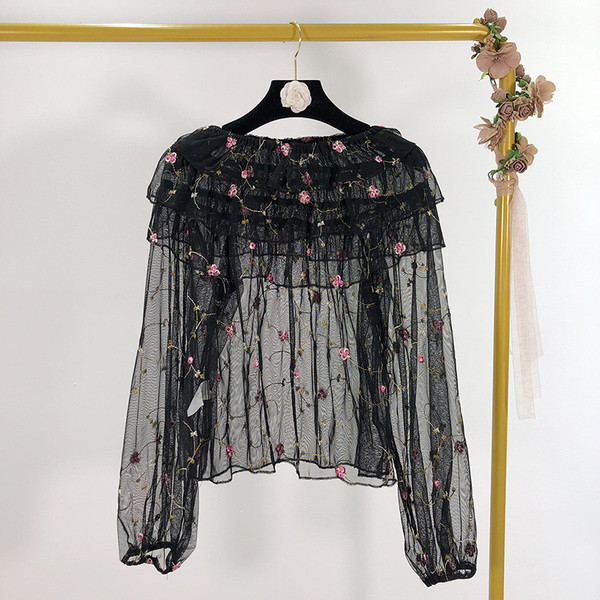 Bluza de dama din tul cu umerii goi in multe culori