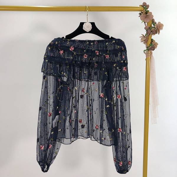 Bluza de dama din tul cu umerii goi in multe culori