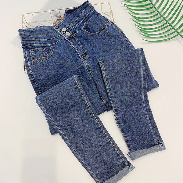 Blugi lungi de dama cu talie inalta