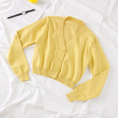 Cardigan de dama model nou cu maneci lungi si nasturi - mai multe culori