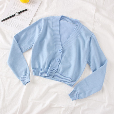 Cardigan de dama model nou cu maneci lungi si nasturi - mai multe culori