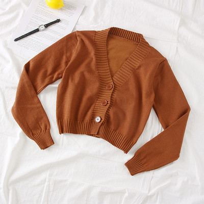 Cardigan de dama model nou cu maneci lungi si nasturi - mai multe culori