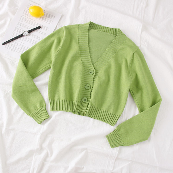 Cardigan de dama model nou cu maneci lungi si nasturi - mai multe culori