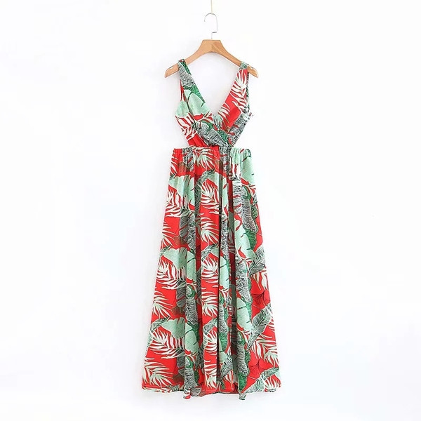 Női hosszú, színes mintás ruha