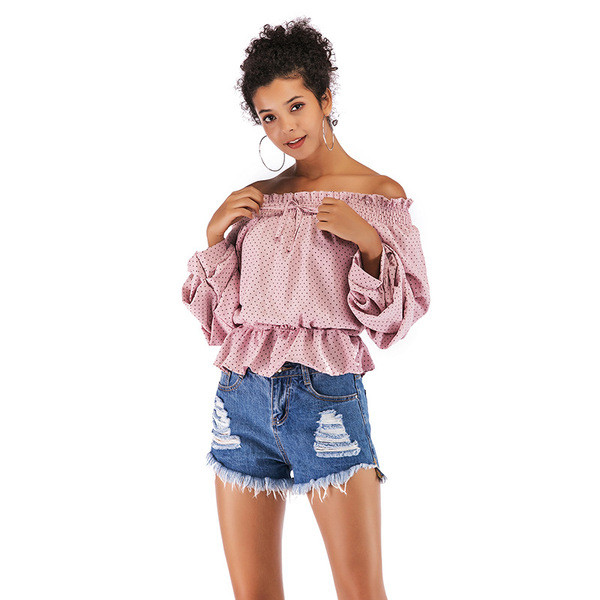 Alkalmi női ing ejtett ujjakkal több színben