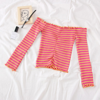 Bluza de dama in dungi model nou cu umerii goi - mai multe culori