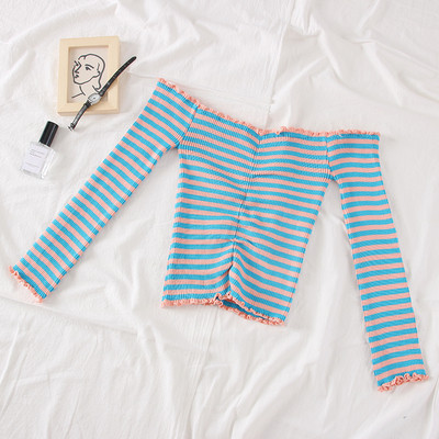 Bluza de dama in dungi model nou cu umerii goi - mai multe culori