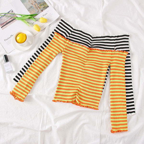 Bluza de dama in dungi model nou cu umerii goi - mai multe culori