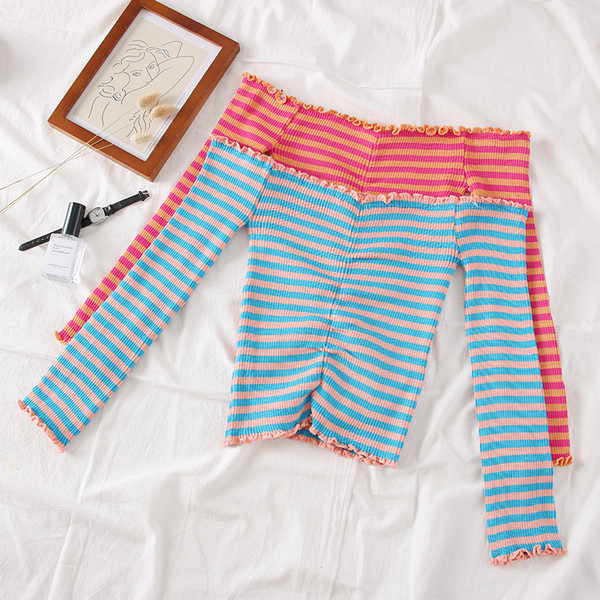 Bluza de dama in dungi model nou cu umerii goi - mai multe culori