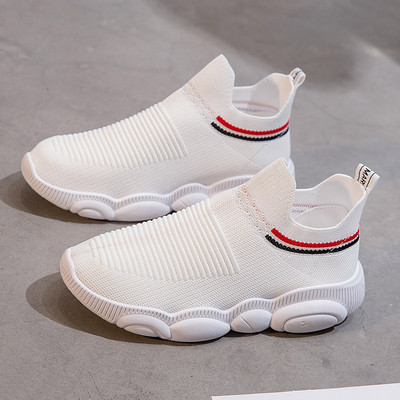 Pantofi casual dama in alb, roz si negru