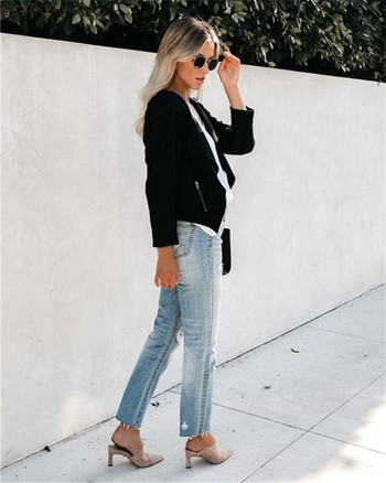 Rövid női kabát fehér és fekete színben