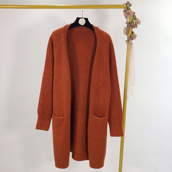 Cardigan lung cu buzunare in trei culori