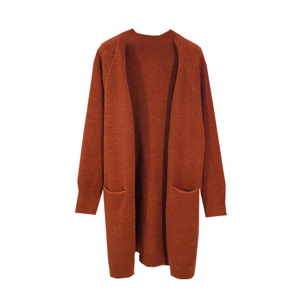 Cardigan lung cu buzunare in trei culori