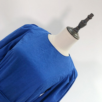 Rochie de dama in albastru cu maneci 3/4 si decolteu oval