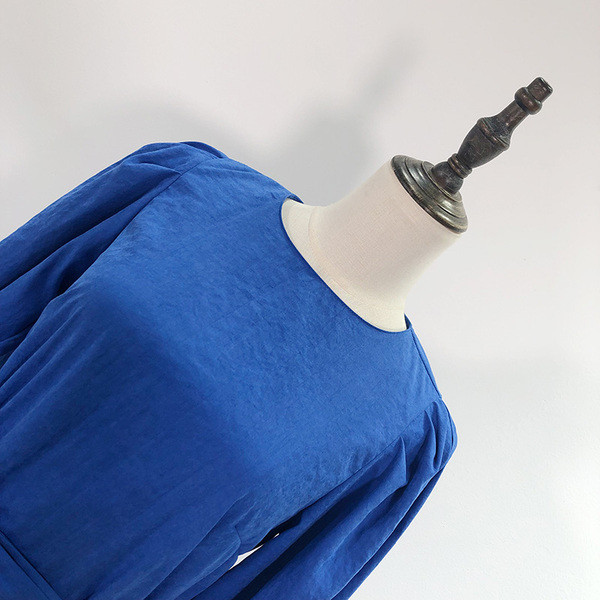 Rochie de dama in albastru cu maneci 3/4 si decolteu oval