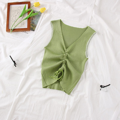 Bluză de damă modernă cu mâneci din tul în mai multe culori