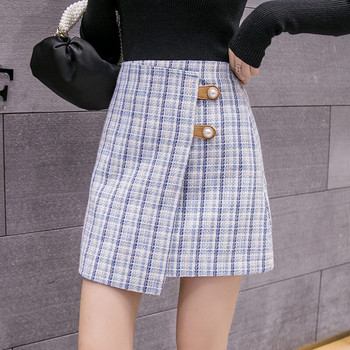 Kockás női szoknya magas derékkal, két színben