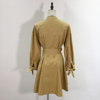 Rochie cu croiala lejera cu curea maro