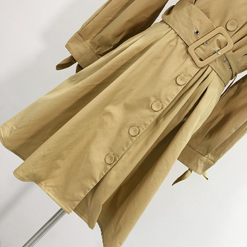 Rochie cu croiala lejera cu curea maro