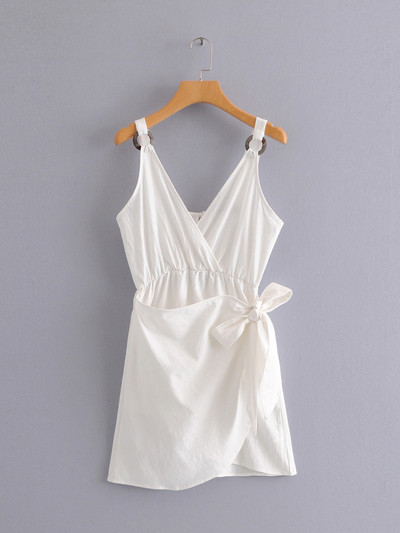 Rochie moderna de dama in galben si alb