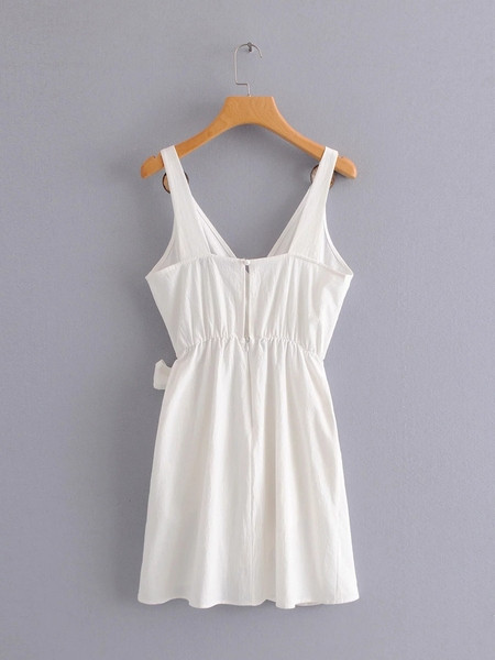 Rochie moderna de dama in galben si alb