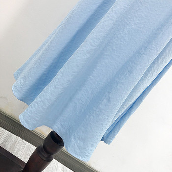 Hosszú, elegáns ruha övvel és hosszú ujjú kék színben