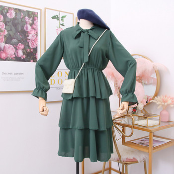 Jelenlegi női ruha nyakkendővel és hosszú ujjú - több színben