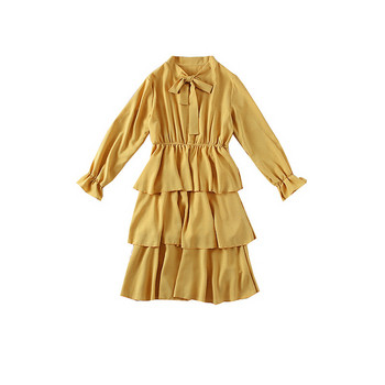 Jelenlegi női ruha nyakkendővel és hosszú ujjú - több színben