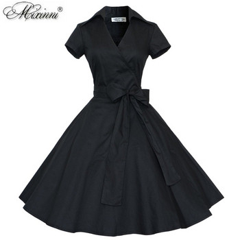 Alkalmi női szabású ruha V-nyakkal több színben