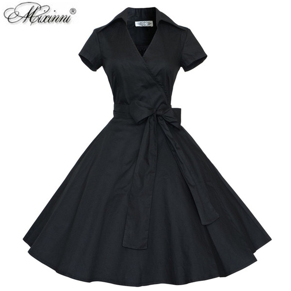 Alkalmi női szabású ruha V-nyakkal több színben