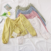 Modern női blúz csupasz váll és nyakkendő több színben