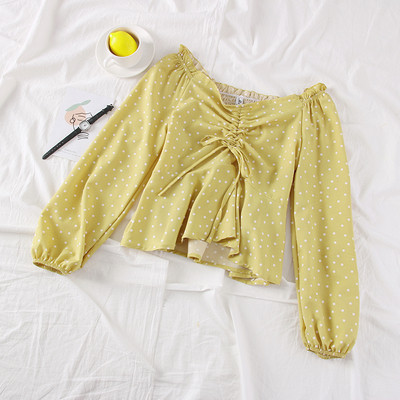 Modern női blúz csupasz váll és nyakkendő több színben