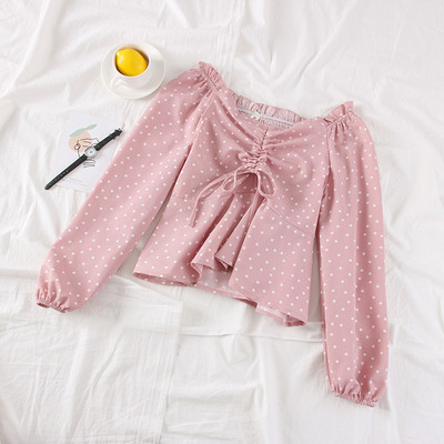 Modern női blúz csupasz váll és nyakkendő több színben