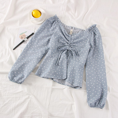 Modern női blúz csupasz váll és nyakkendő több színben