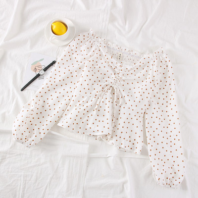 Modern női blúz csupasz váll és nyakkendő több színben