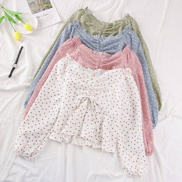 Modern női blúz csupasz váll és nyakkendő több színben